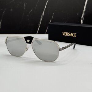 NEW VERSACE VE2294 1000/6G SUNGLASSES MOD 2294 SILVER MEN EYEWEAR VE2294 10006G